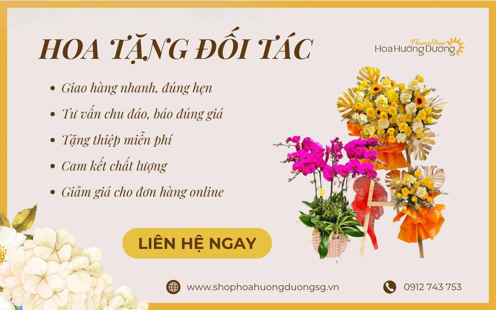 Mua hoa tặng đối tác giá rẻ tại Hoa Hướng Dương
