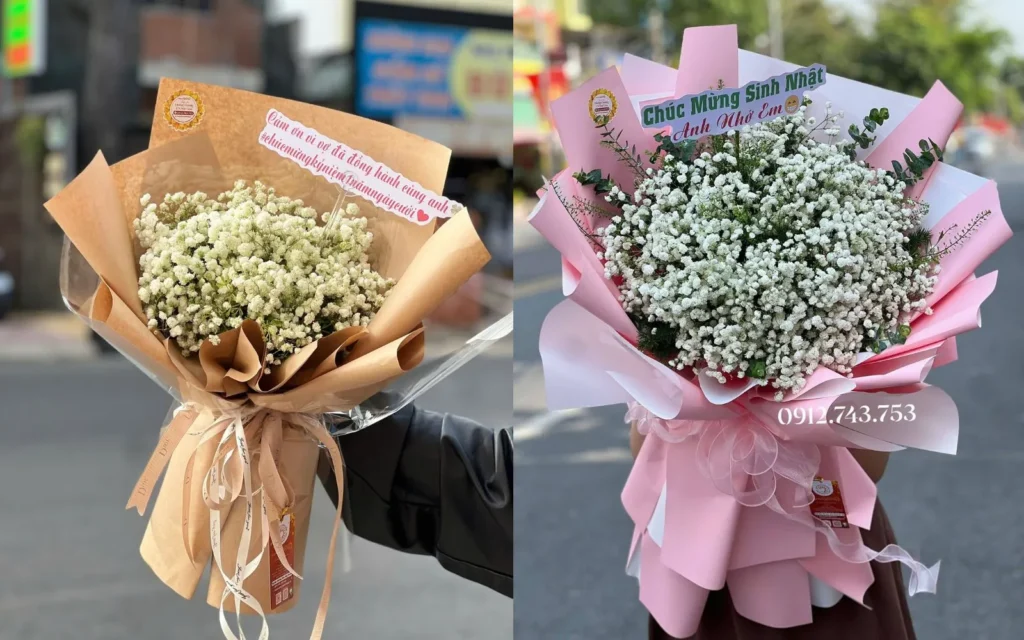 Bó hoa baby trắng tặng sinh nhật tháng 6