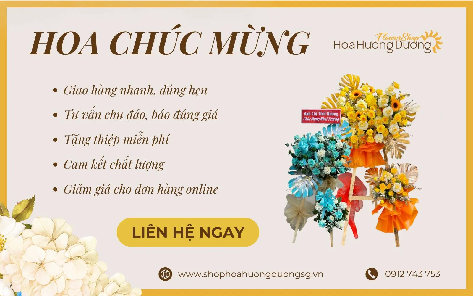 Shop Hoa Hướng Dương – Địa chỉ bán hoa chúc mừng đẹp TPHCM