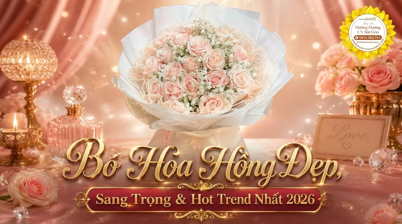 Bó Hoa Hồng Đẹp, Sang Trọng & Hot Trend Nhất 2026 | Hoa Hướng Dương SG 