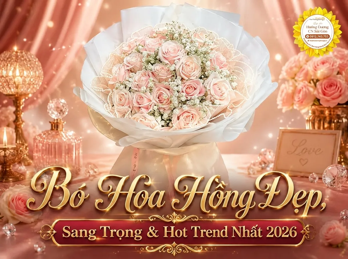 Bó Hoa Hồng Đẹp, Sang Trọng & Hot Trend Nhất 2026 | Hoa Hướng Dương SG