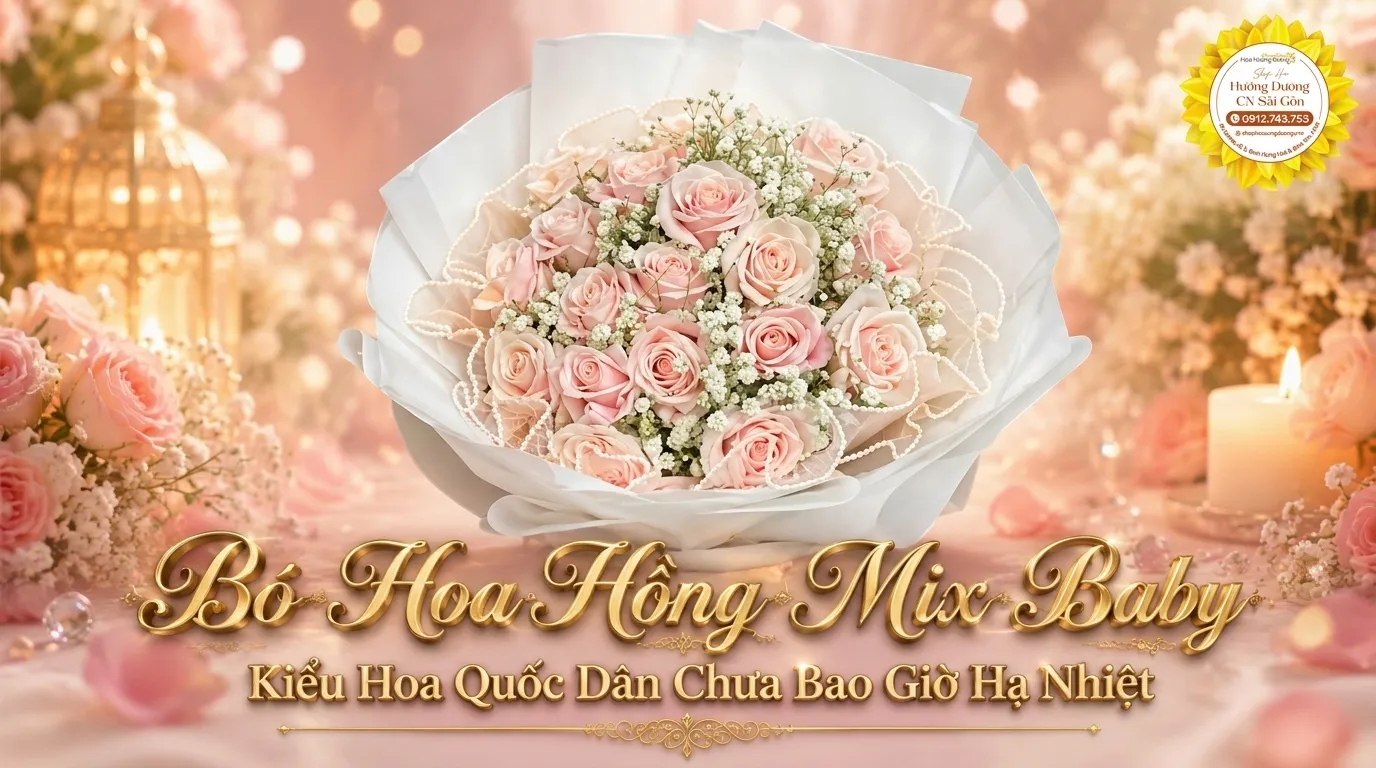 Bó Hoa Hồng Mix Baby - Kiểu Hoa Quốc Dân Chưa Bao Giờ Hạ Nhiệt