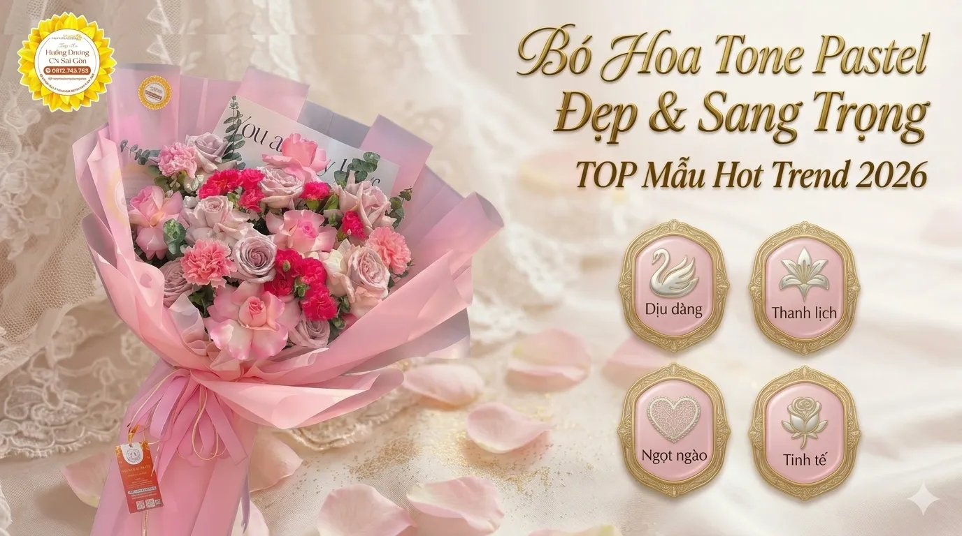 Bó Hoa Tone Pastel Đẹp & Sang Trọng - TOP Mẫu Hot Trend 2026 