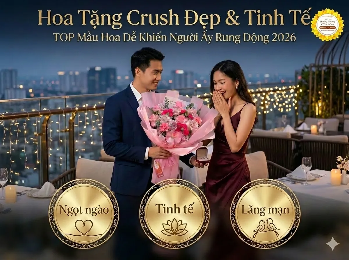 Hoa Tặng Crush Đẹp & Tinh Tế – TOP Mẫu Hoa Dễ Khiến Người Ấy Rung Động 2026
