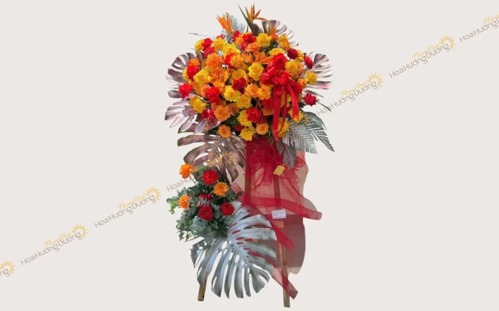 Mẫu kệ hoa chúc mừng ngày thành lập