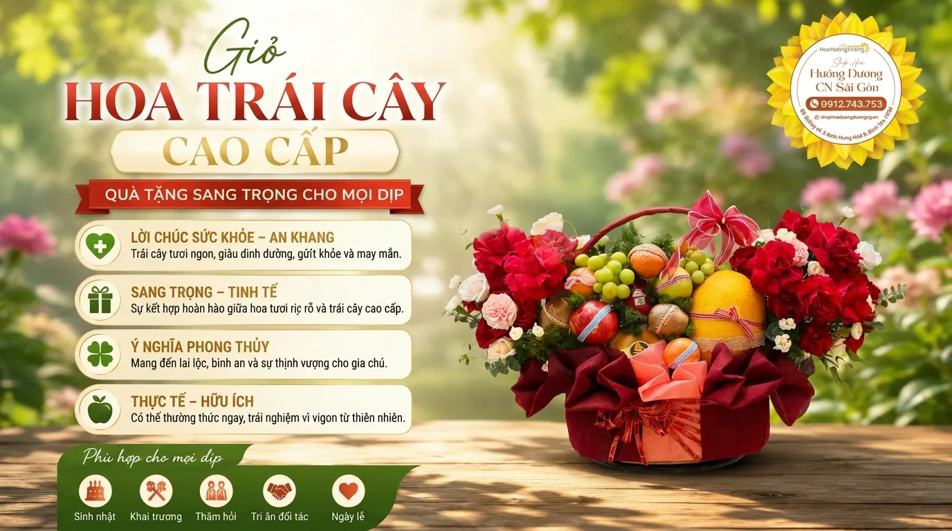 Giỏ Hoa Trái Cây Cao Cấp – Quà Tặng Sang Trọng Cho Mọi Dịp