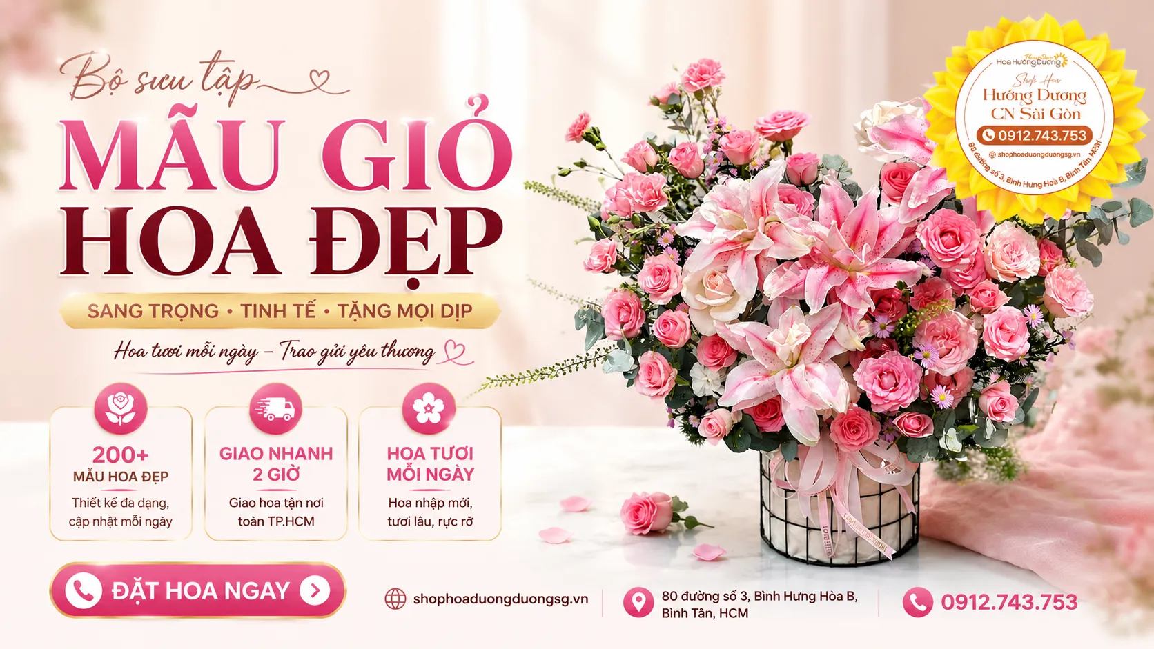 Mẫu Giỏ Hoa Đẹp Sang Trọng 2026 | 99+ Thiết Kế Được Yêu Thích