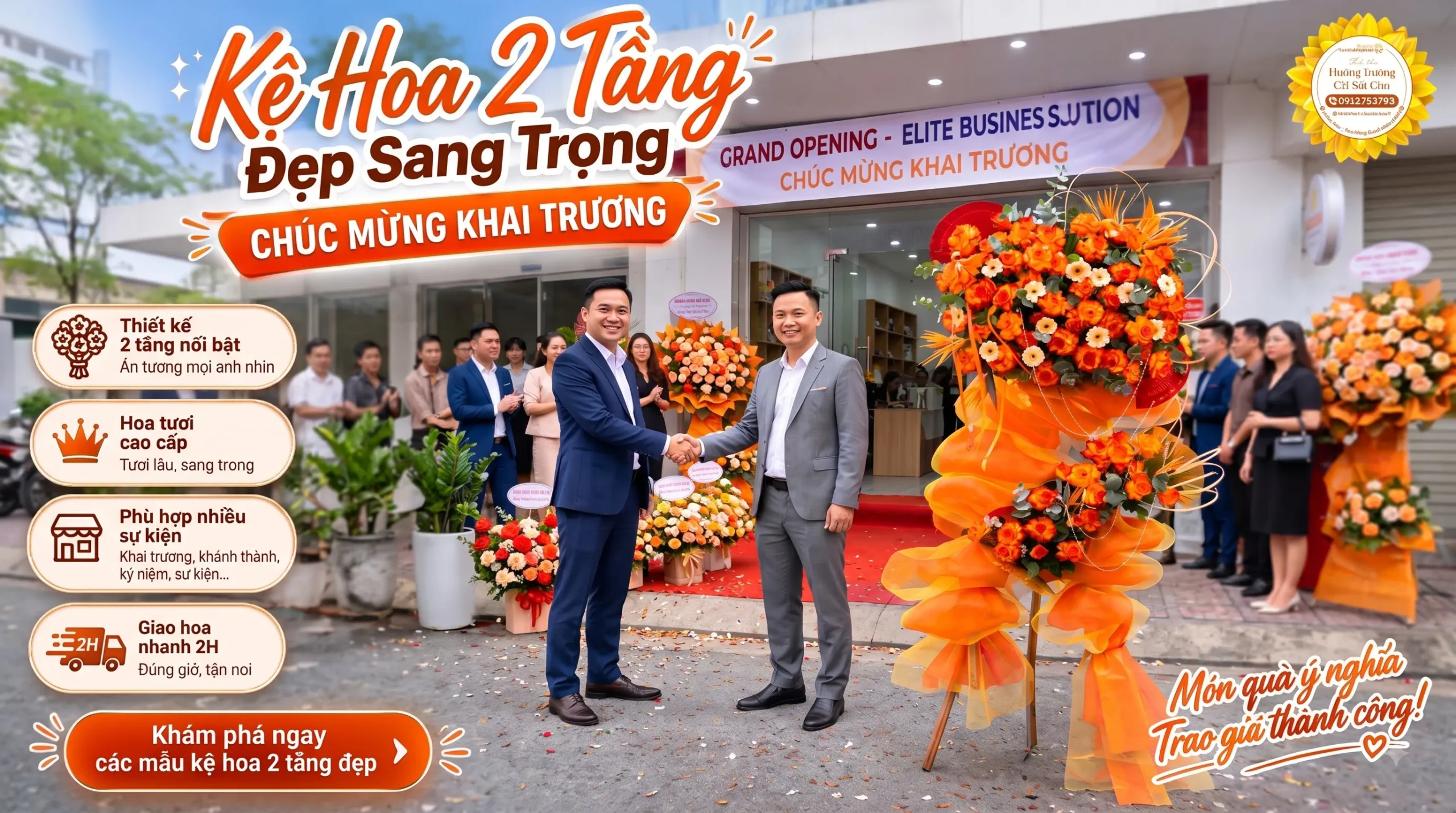 Kệ Hoa 2 Tầng Đẹp Sang Trọng – Chúc Mừng Khai Trương