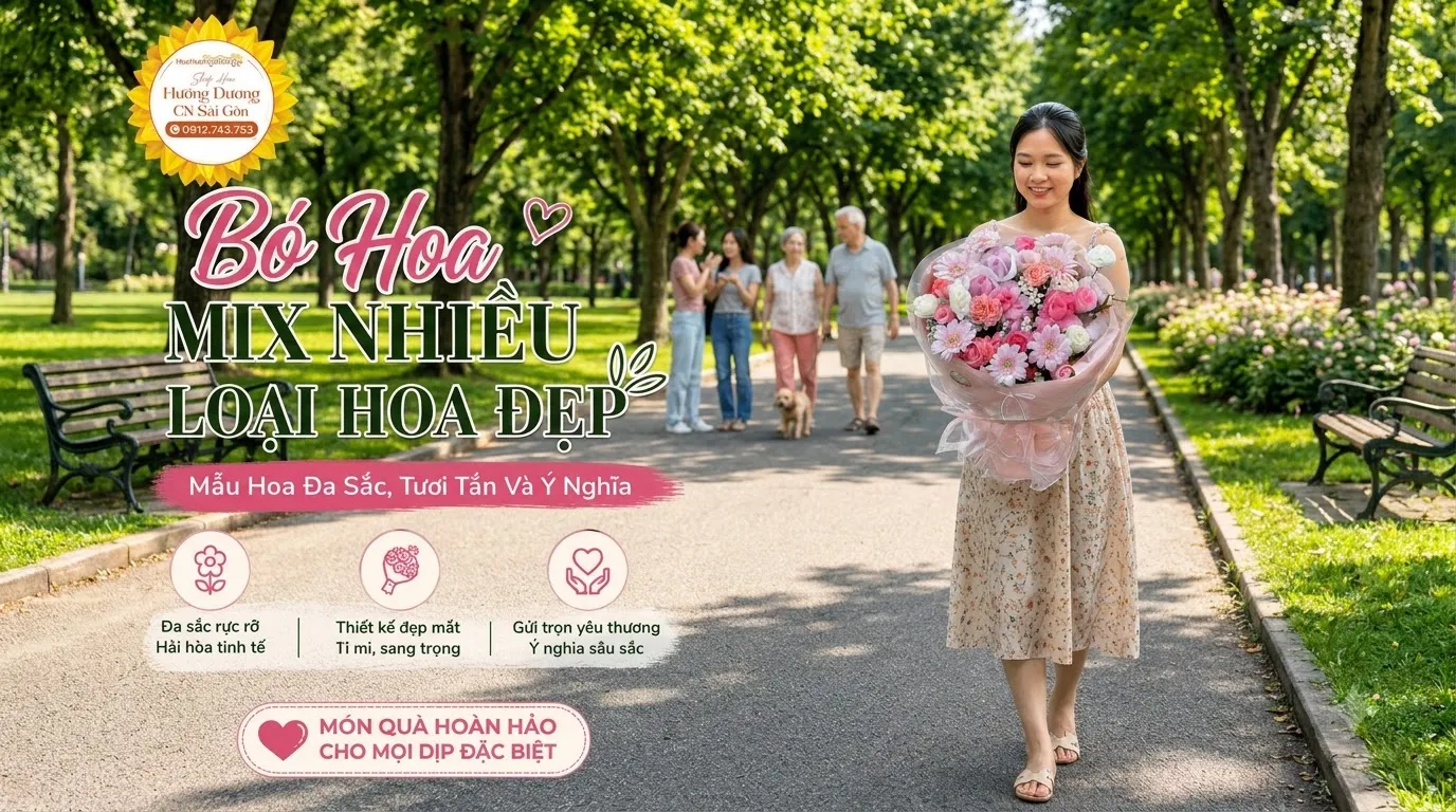 Bó Hoa Mix Nhiều Loại Hoa Đẹp – Mẫu Hoa Đa Sắc, Tươi Tắn Và Ý Nghĩa