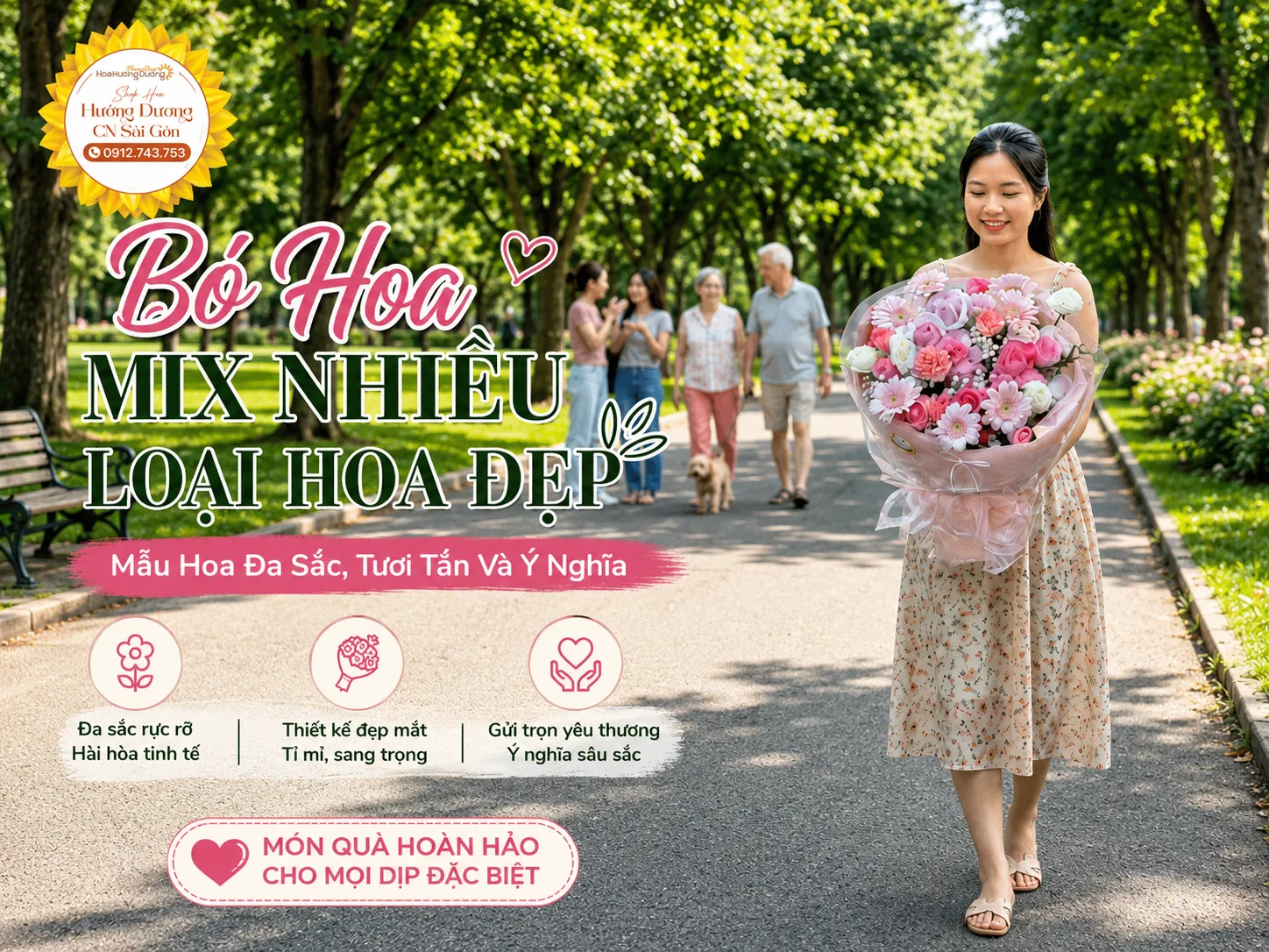 Bó Hoa Mix Nhiều Loại Hoa Đẹp – Mẫu Hoa Đa Sắc, Tươi Tắn Và Ý Nghĩa
