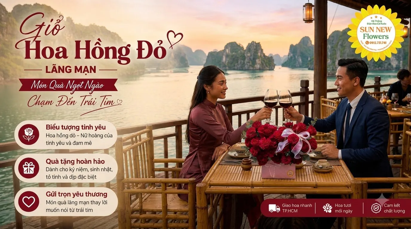 Giỏ Hoa Hồng Đỏ Lãng Mạn – Món Quà Ngọt Ngào Chạm Đến Trái Tim