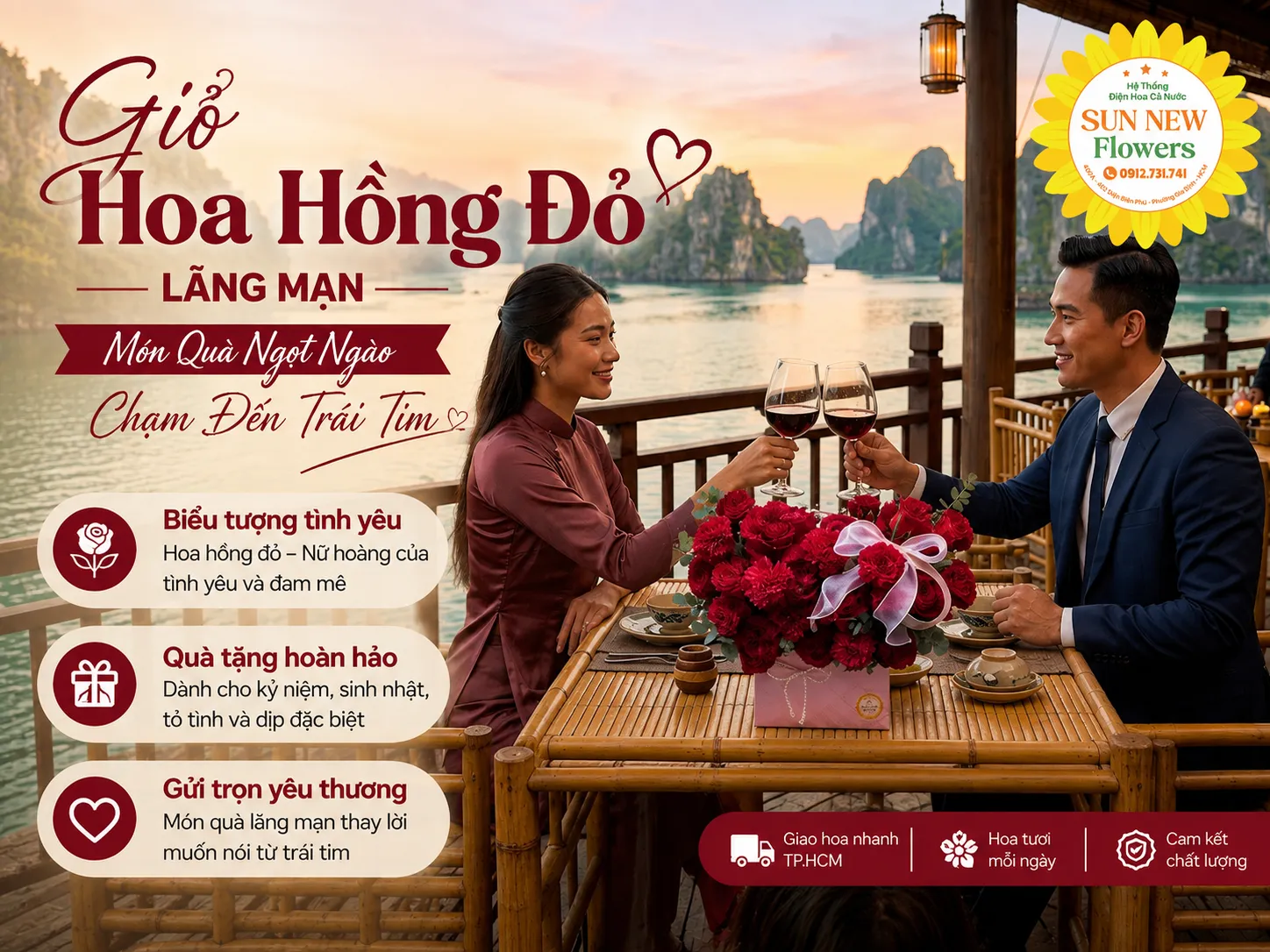 Giỏ Hoa Hồng Đỏ Lãng Mạn – Món Quà Ngọt Ngào Chạm Đến Trái Tim