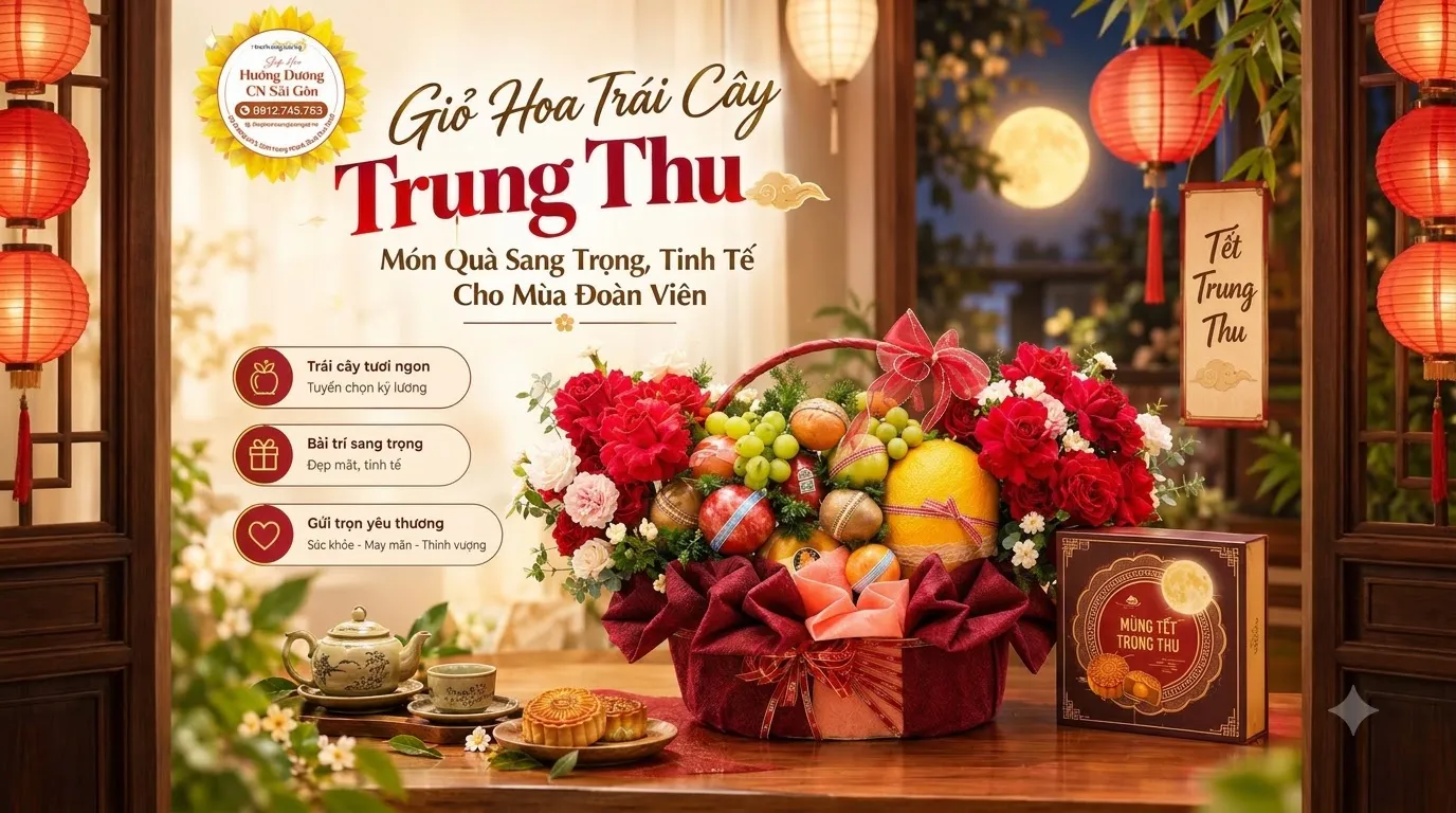 Giỏ Hoa Trái Cây Trung Thu – Món Quà Sang Trọng, Tinh Tế Cho Mùa Đoàn Viên