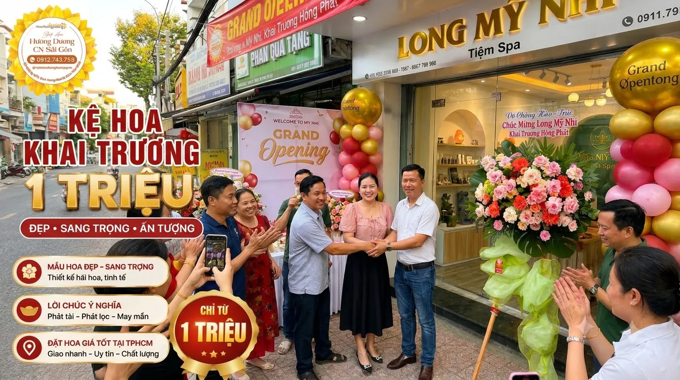 Kệ Hoa Khai Trương 1 Triệu Đẹp, Sang Trọng – Mẫu Hoa Chúc Mừng Ấn Tượng
