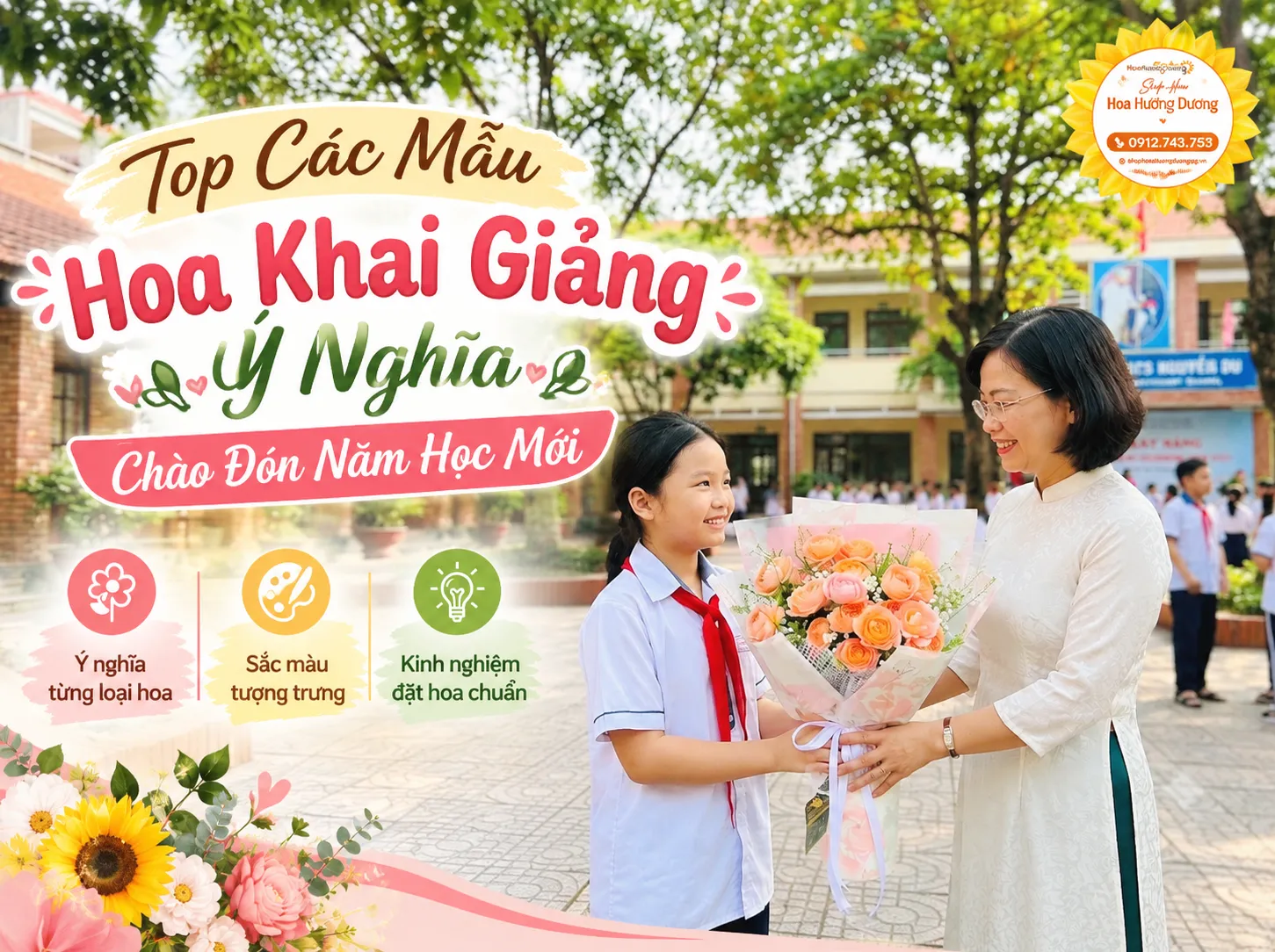 Top Các Mẫu Hoa Khai Giảng Ý Nghĩa Chào Đón Năm Học Mới