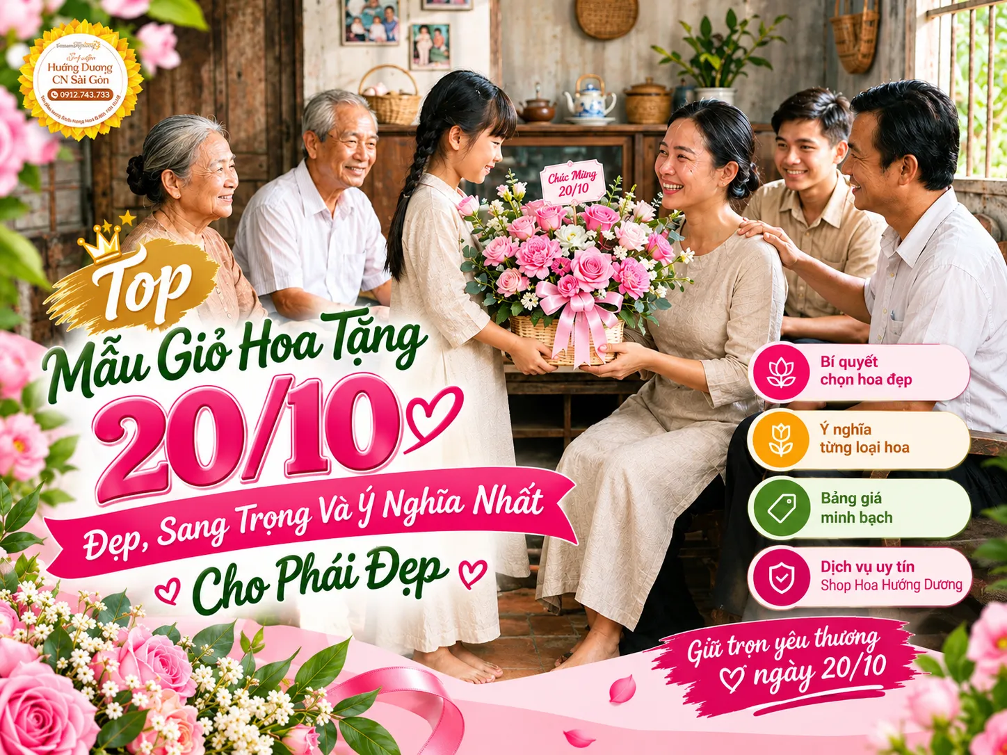 Top Mẫu Giỏ Hoa Tặng 20/10 Đẹp, Sang Trọng Và Ý Nghĩa Nhất Cho Phái Đẹp
