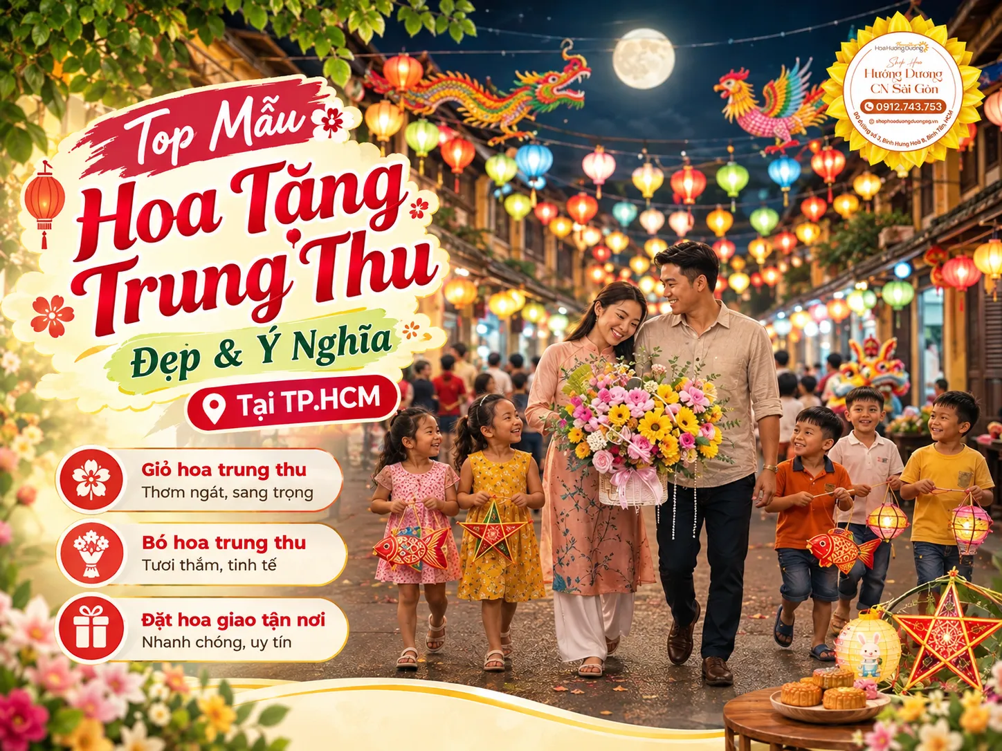 Top Mẫu Hoa Tặng Trung Thu Đẹp & Ý Nghĩa Tại TP.HCM